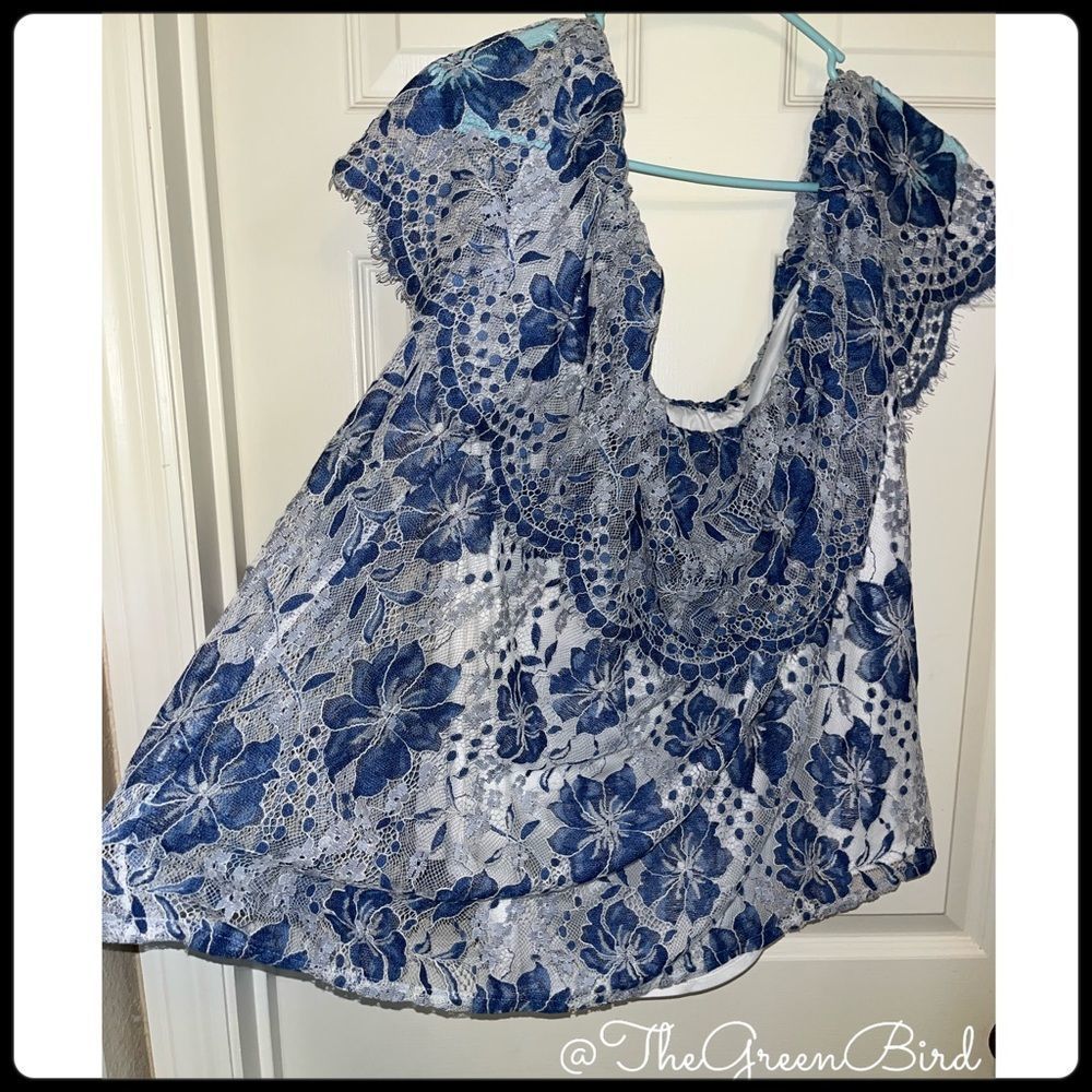 Lane Bryant Lace Off the Shoulder Top Sz 26/28 - Picture 5 of 11